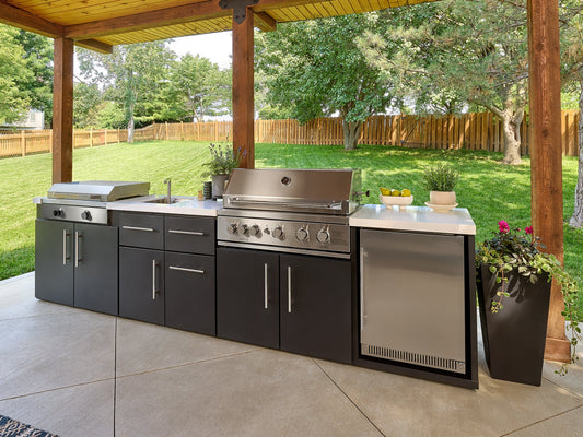 Emory | 12-Foot Outdoor Kitchen Island with Built-In Grill & Griddle