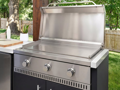 Emory | 12-Foot Outdoor Kitchen Island with Built-In Griddle & Pizza Oven