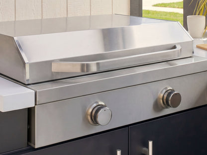 Emory | Corner Outdoor Kitchen Island with Built-In Grill & Griddle