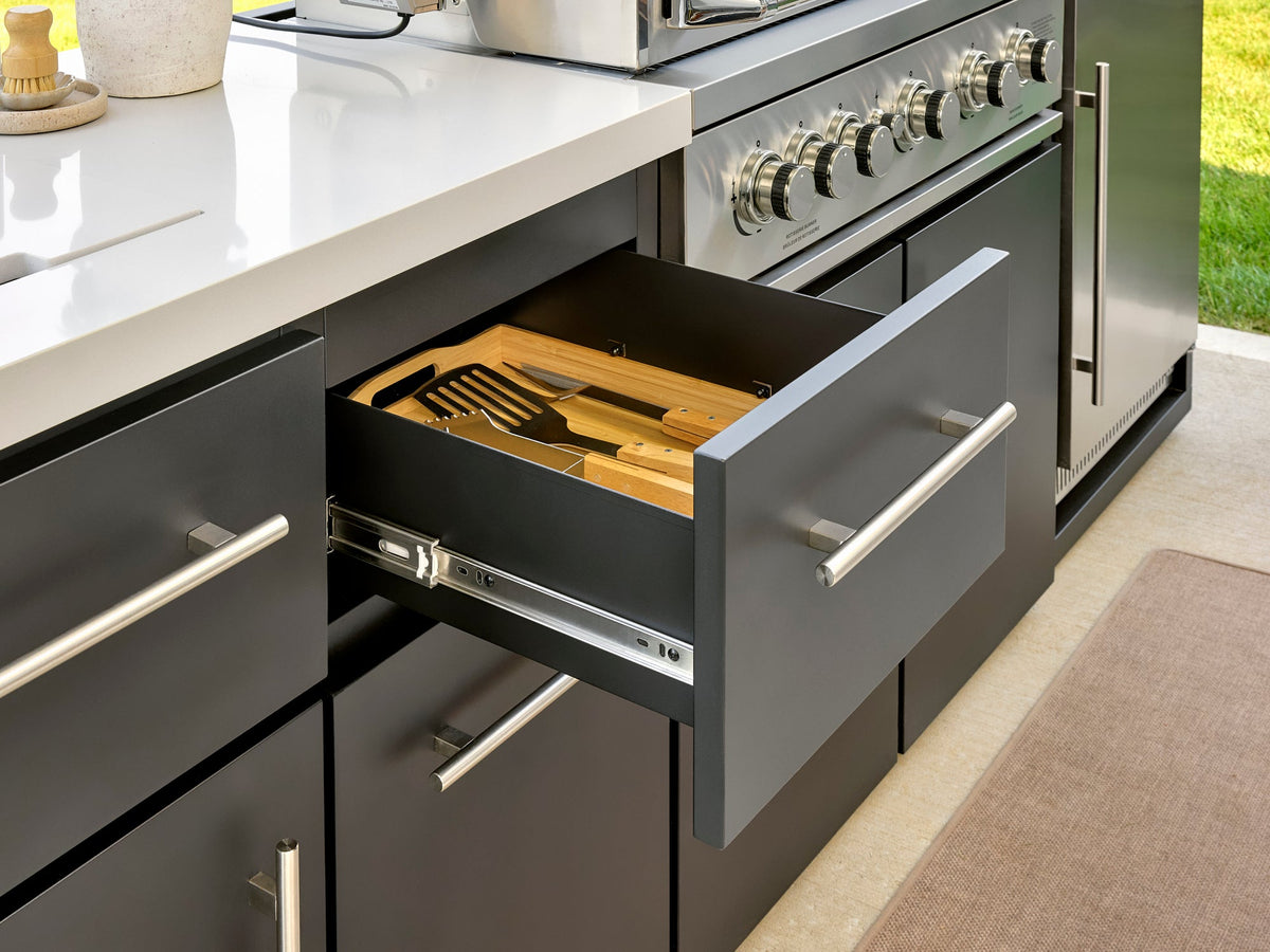 Emory | 12-Foot Outdoor Kitchen Island with Built-In Grill & Griddle