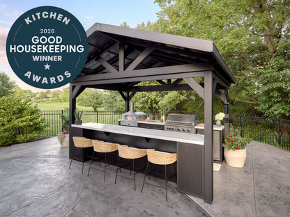 Lancaster | Galley Outdoor Kitchen with Built-In Grill & Pizza Oven