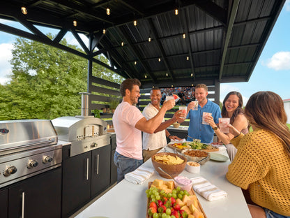 Langston | Covered Walk-In Outdoor Kitchen with Built-In Grill & Griddle