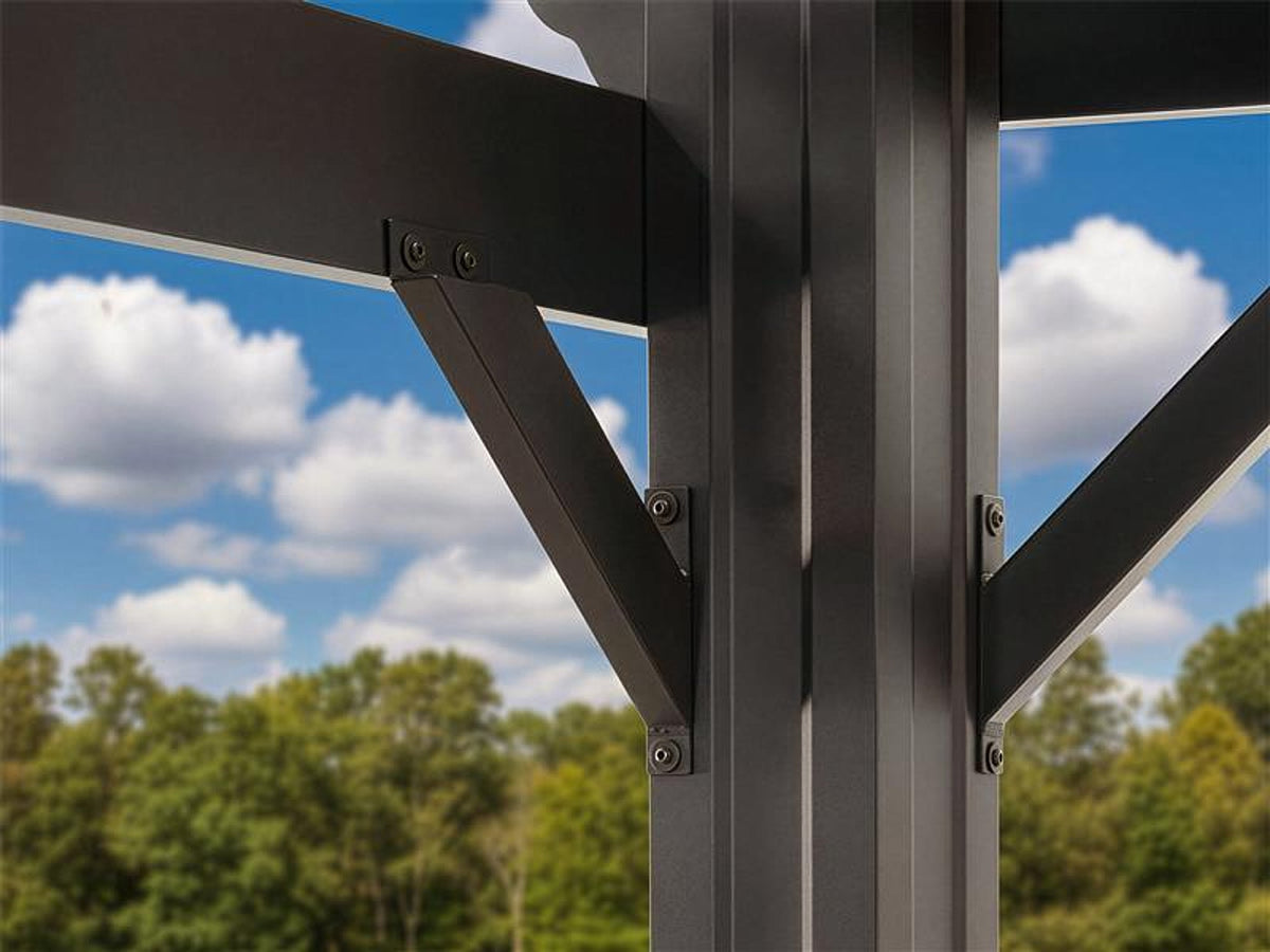 Stratford | 16x12 Steel Pergola – Black