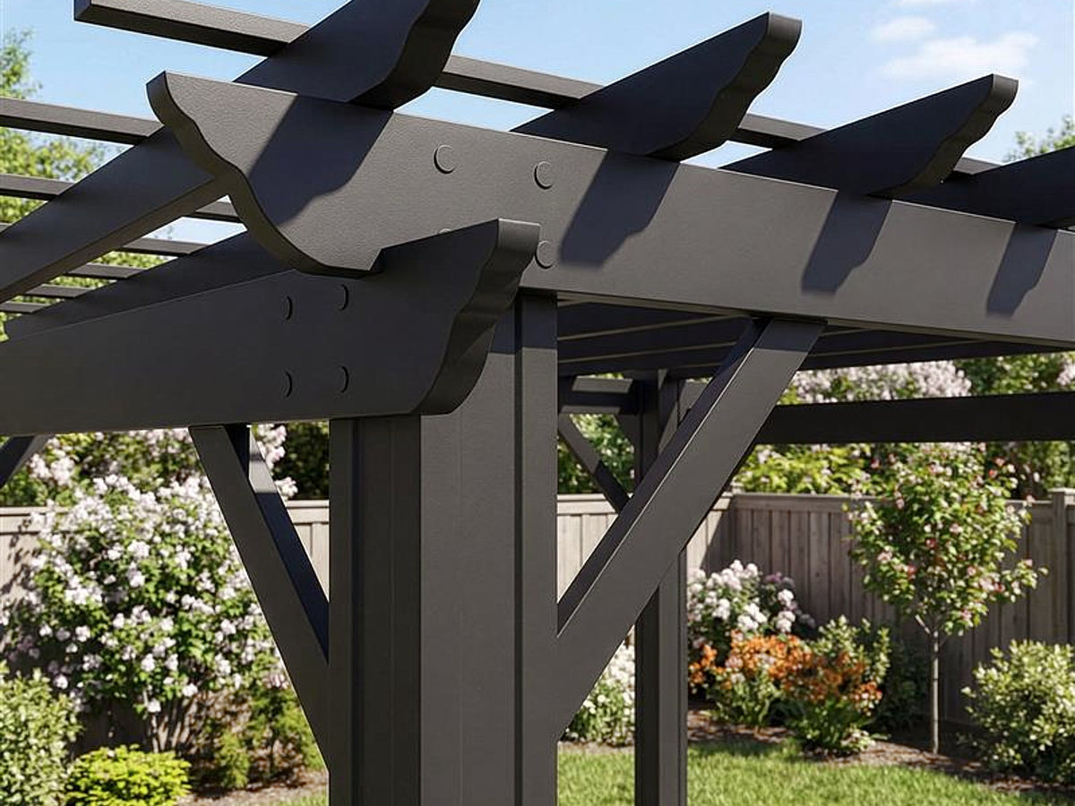 Stratford | 12x10 Steel Pergola – Black