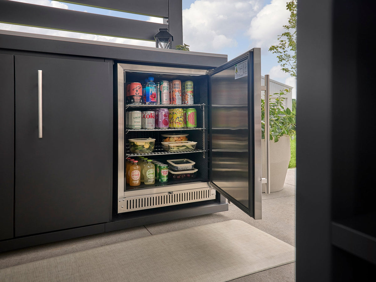 Langston | Covered Appliance-Ready Outdoor Kitchen with Refrigerator & Sink