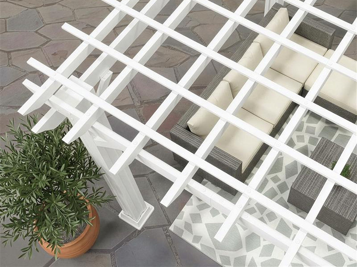 Stratford | 12x10 Steel Pergola – White