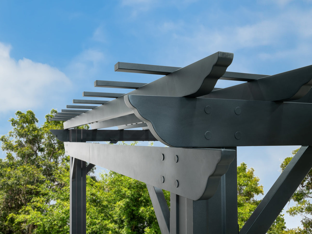 Stratford | 14x12 Steel Pergola – Black