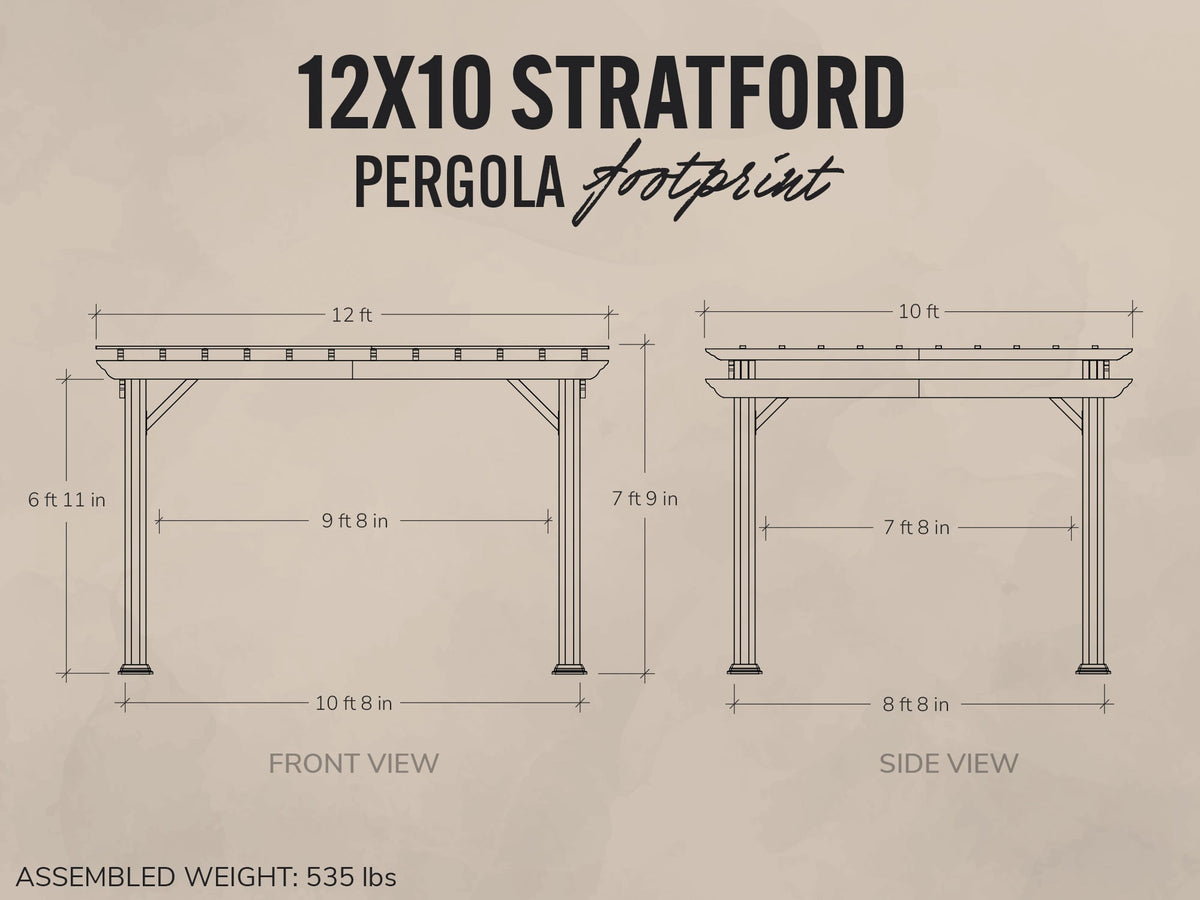 Stratford | 12x10 Steel Pergola – White
