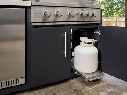 Emory | Corner Outdoor Kitchen Island with Built-In Grill & Pizza Oven