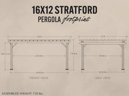Stratford | 16x12 Steel Pergola – Black